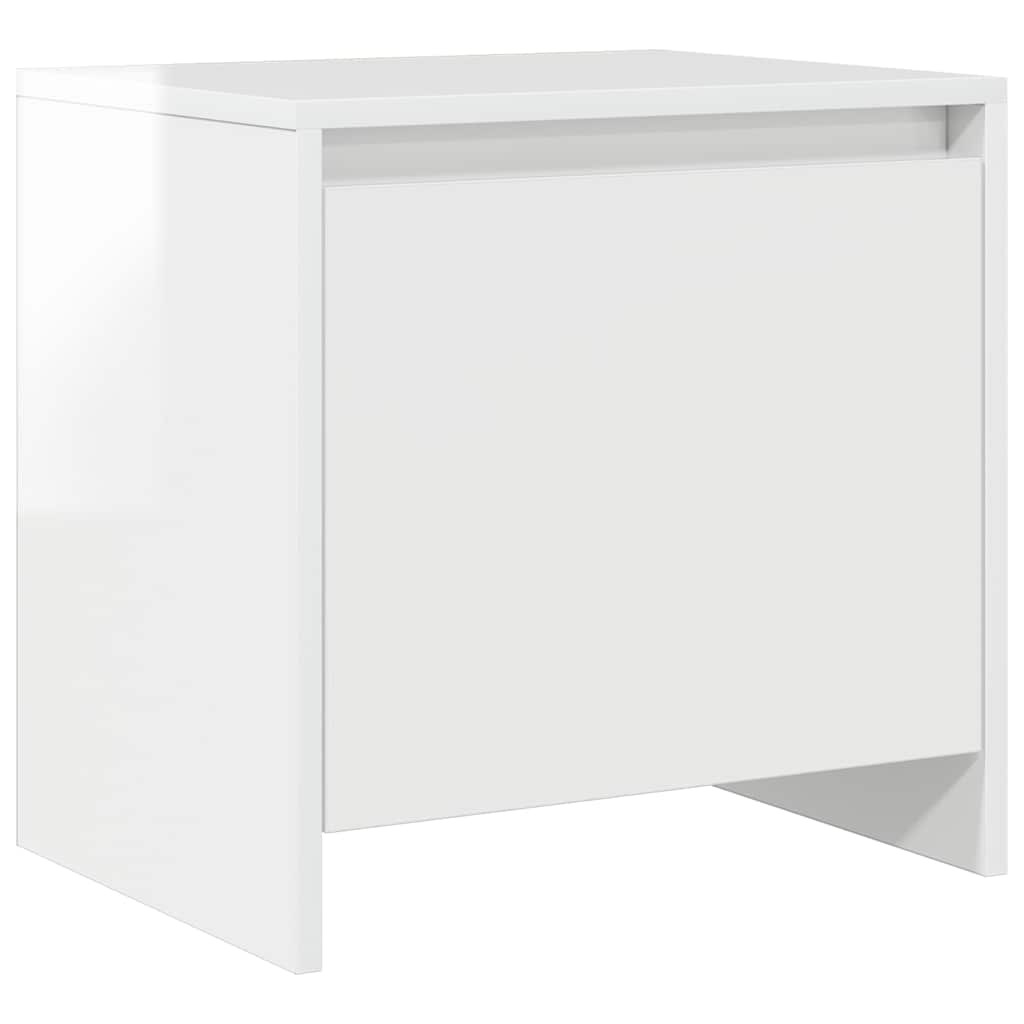 Bedside Cabinets 2 pcs High Gloss White 45x34x44.5 cm Engineered Wood