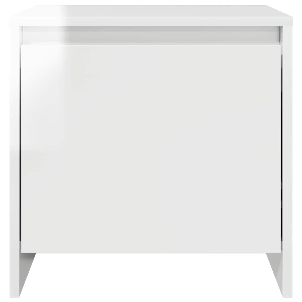 Bedside Cabinets 2 pcs High Gloss White 45x34x44.5 cm Engineered Wood