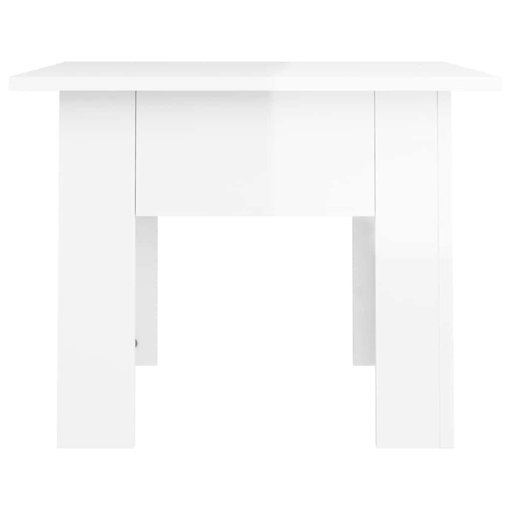 Coffee Table High Gloss White 55x55x42 cm Engineered Wood
