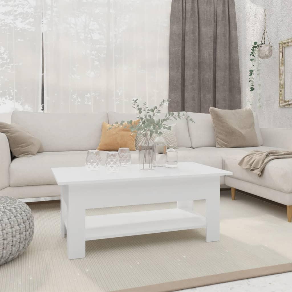 Coffee Table White 102x55x42 cm Engineered Wood