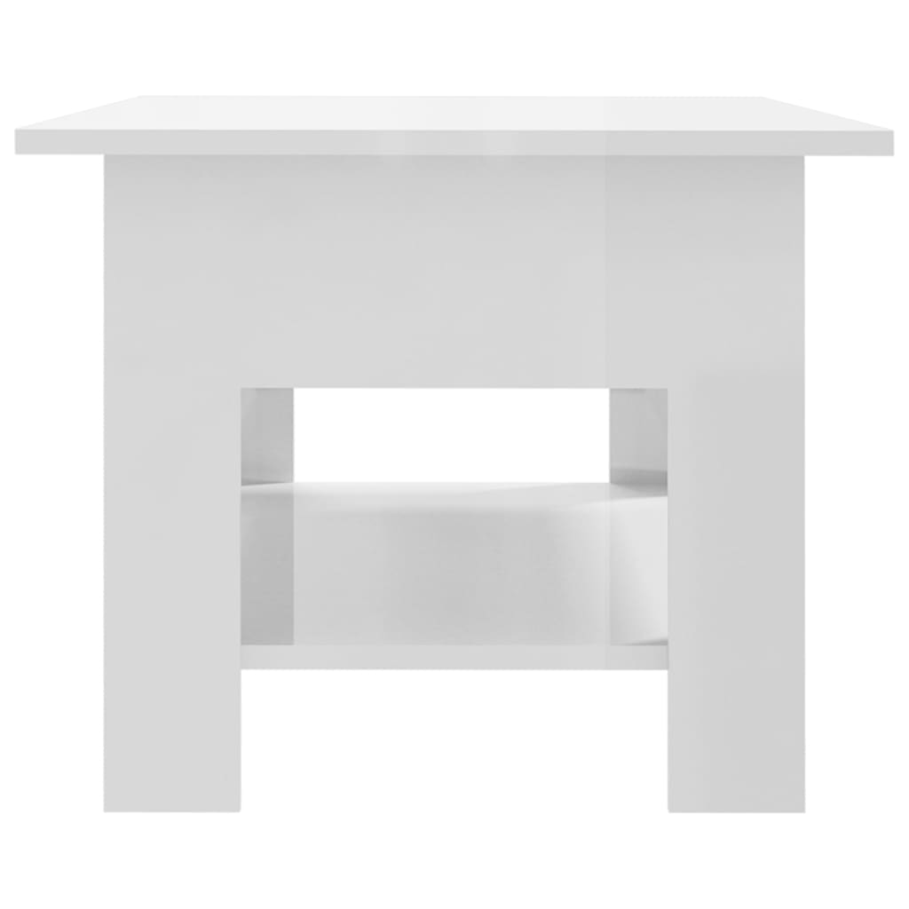 Coffee Table High Gloss White 102x55x42 cm Engineered Wood