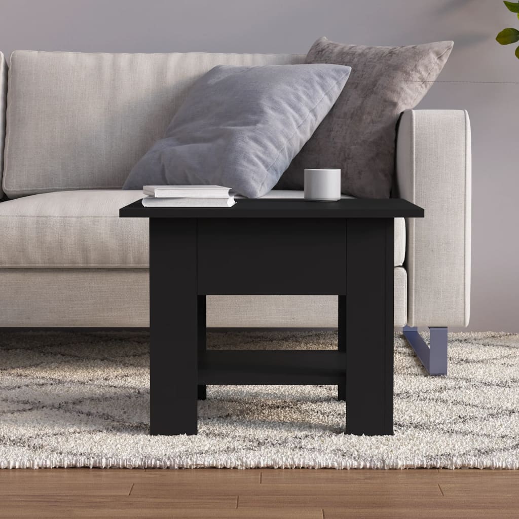 Coffee Table Black 55x55x42 cm Engineered Wood