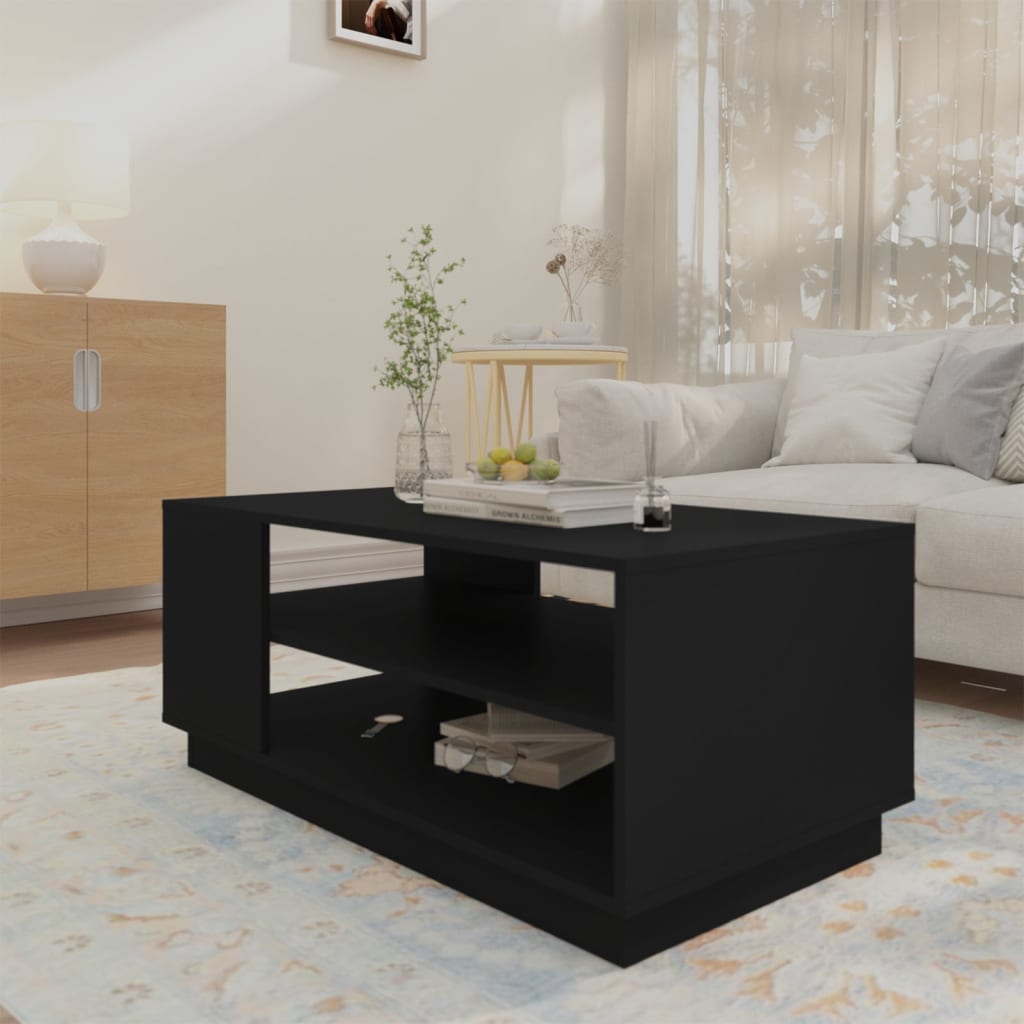 Coffee Table Black 102x55x43 cm Engineered Wood