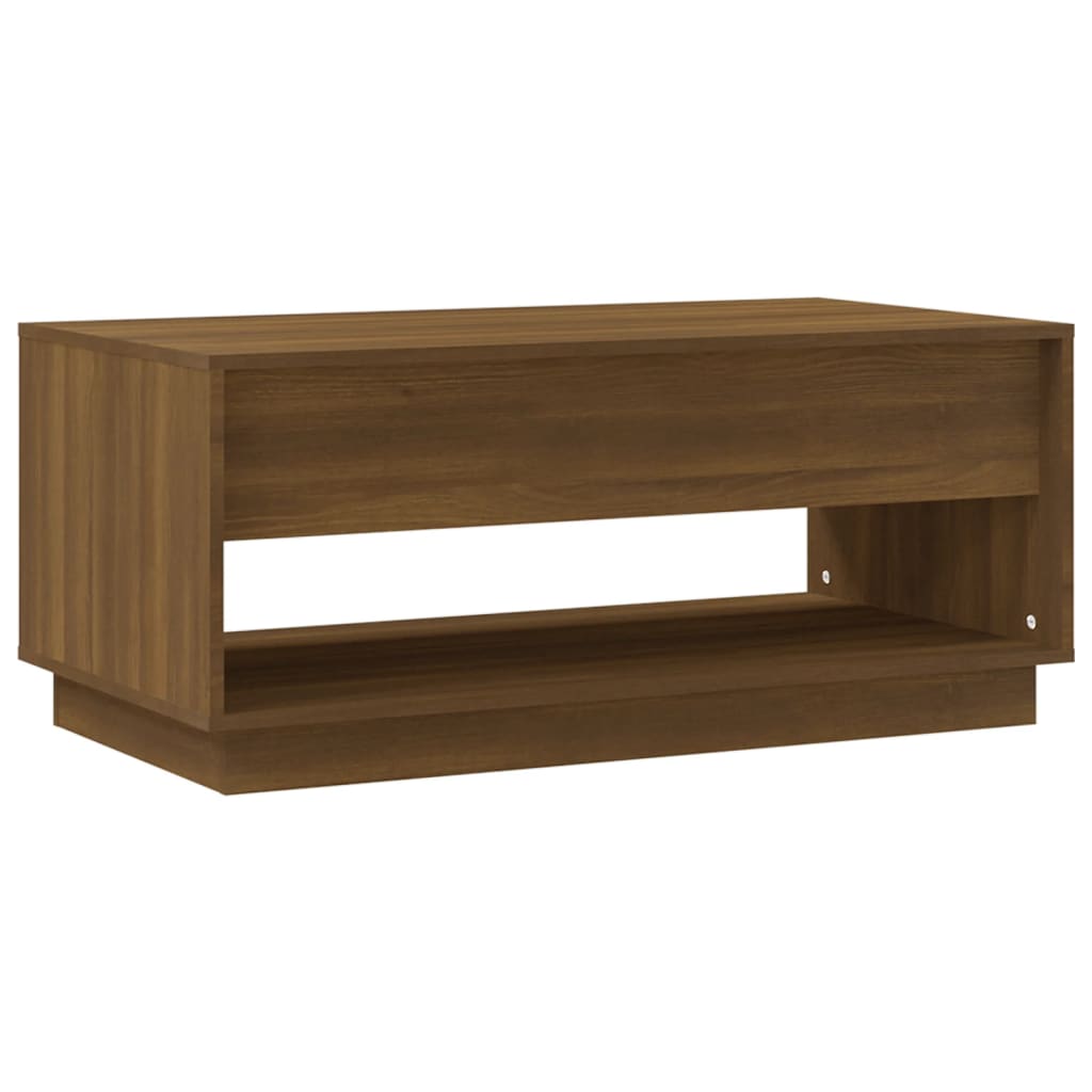 Coffee Table Brown Oak 102.5x55x44 cm Engineered Wood