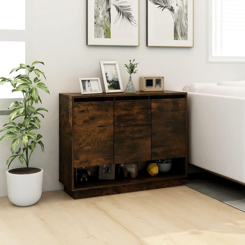 Sideboard Smoked Oak 97x31x75 cm Engineered Wood