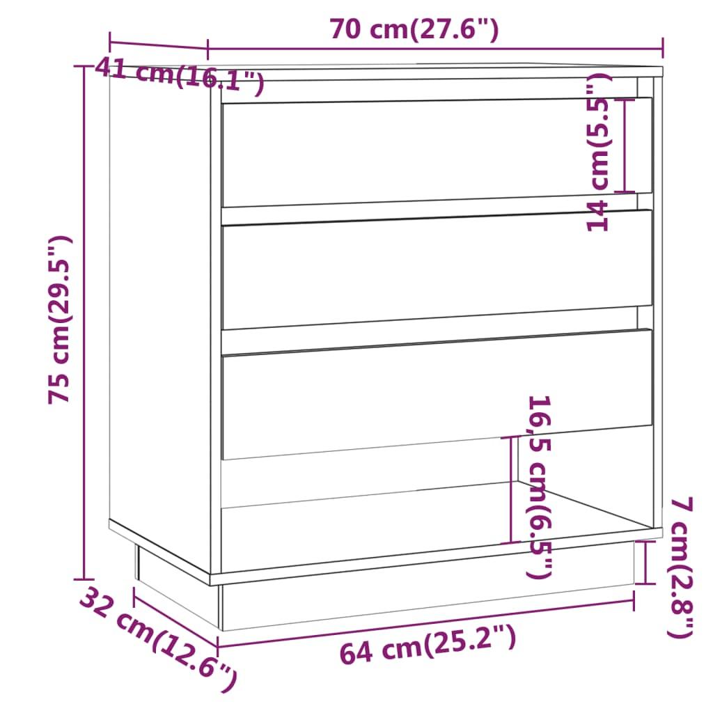 Sideboard Grey Sonoma 70x41x75 cm Engineered Wood