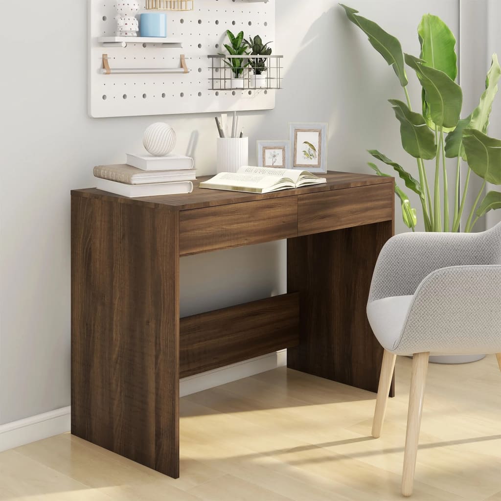 Desk Brown Oak 101x50x76.5 cm Engineered Wood