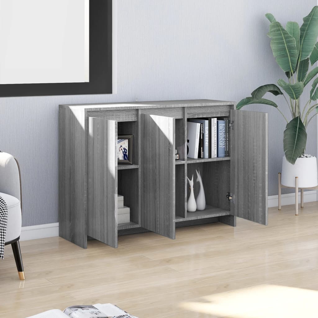 Sideboard Grey Sonoma 102x33x75 cm Engineered Wood