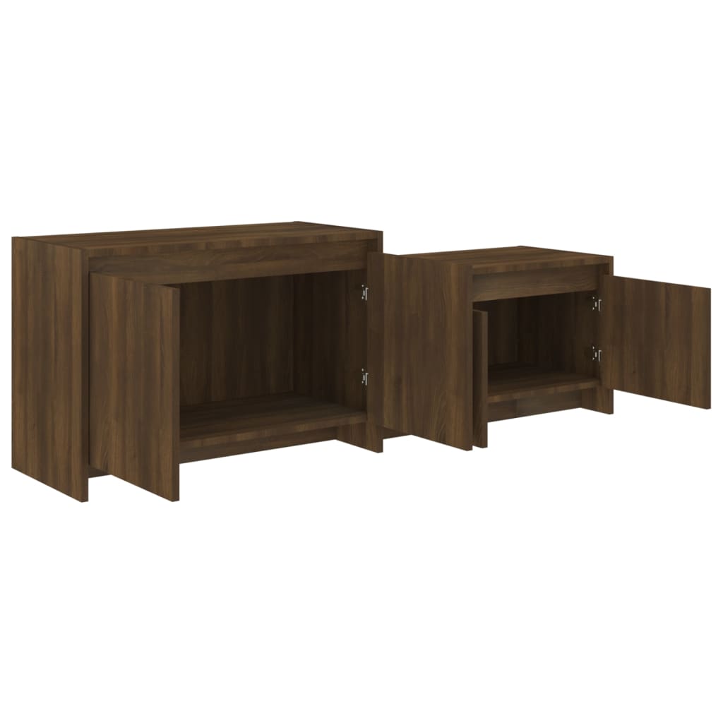 TV Cabinet Brown Oak 146.5x35x50 cm Engineered Wood