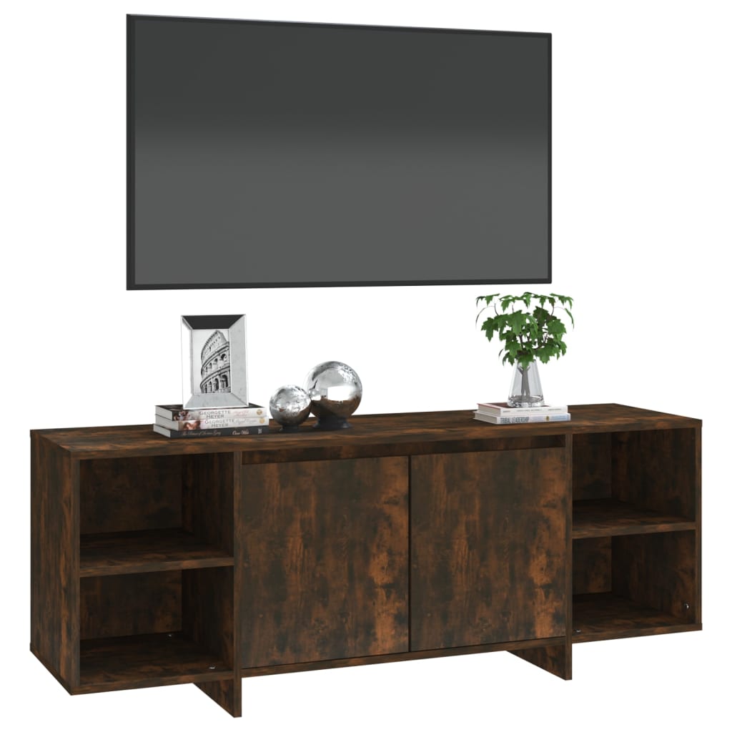 TV Cabinet Smoked Oak 130x35x50 cm Engineered Wood