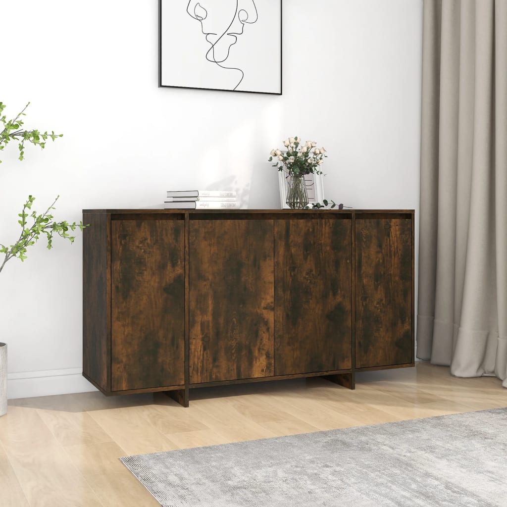 Sideboard Smoked Oak 135x41x75 cm Engineered Wood