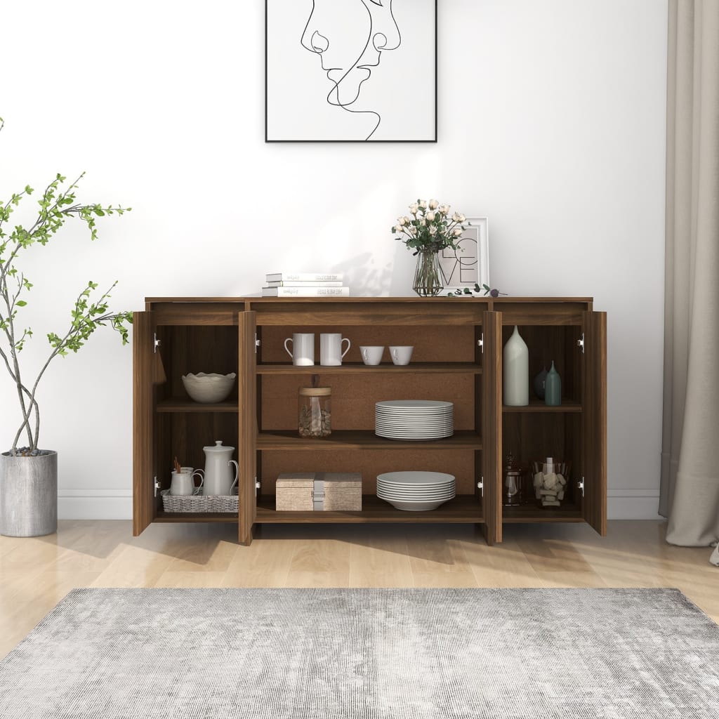 Sideboard Brown Oak 135x41x75 cm Engineered Wood