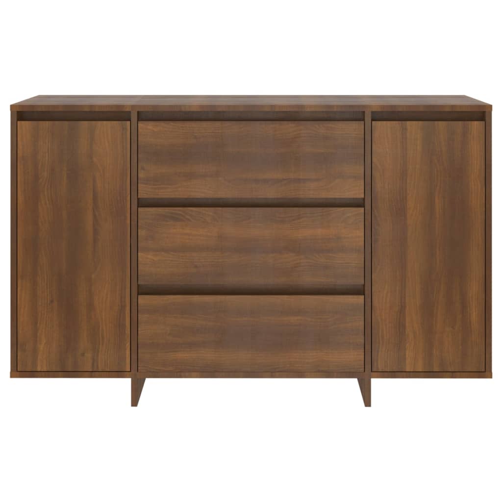 Sideboard with 3 Drawers Brown Oak 120x41x75 cm Engineered Wood