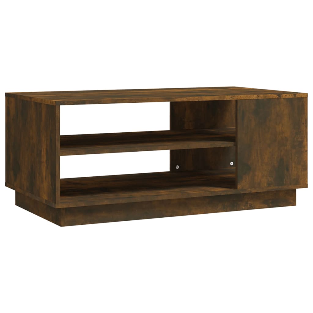 Coffee Table Smoked Oak 102x55x43 cm Engineered Wood