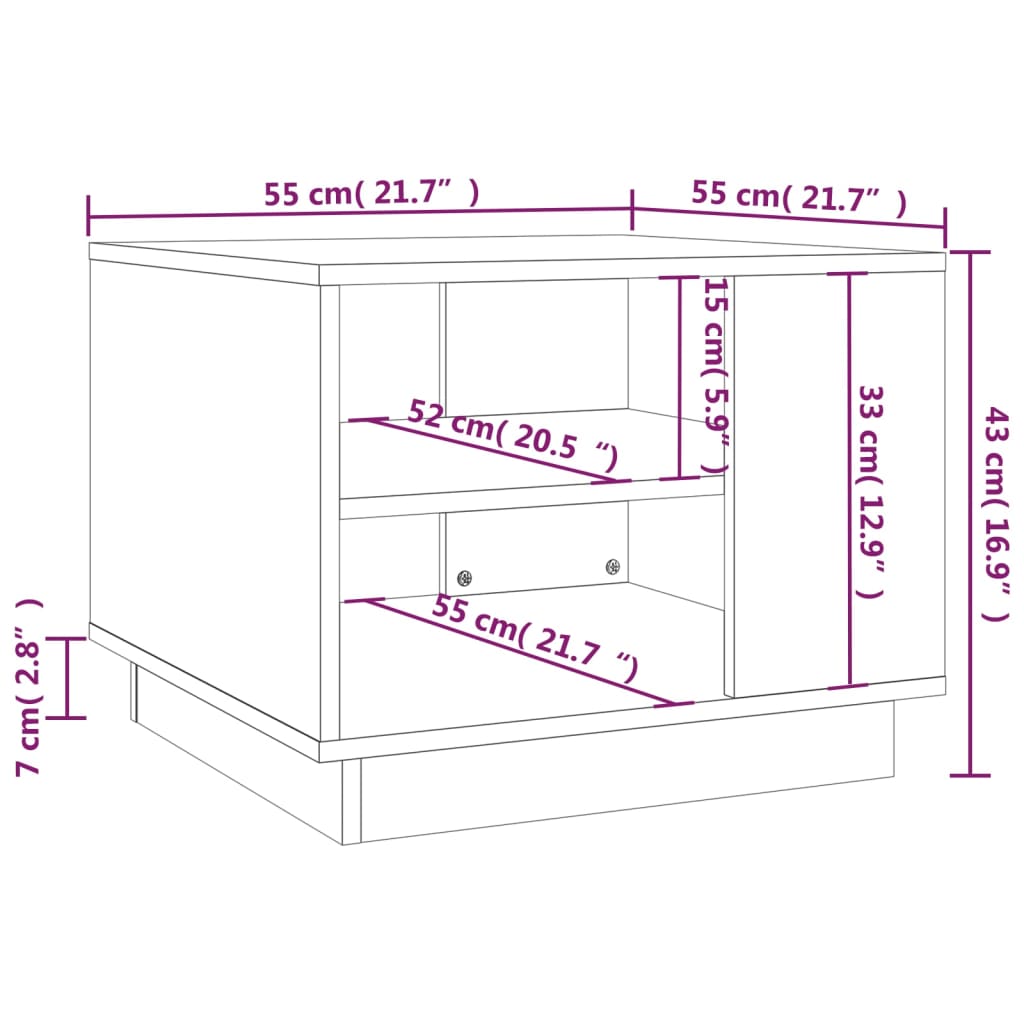 Coffee Table Grey Sonoma 55x55x43 cm Engineered Wood