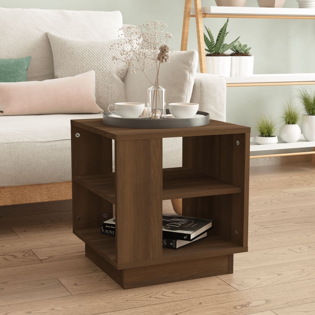 Coffee Table Brown Oak 40x40x43 cm Engineered Wood