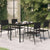 Garden Dining Table Black 140x70x74 cm Steel and Glass