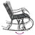 2-Seater Rocking Bench 113 cm Black Steel
