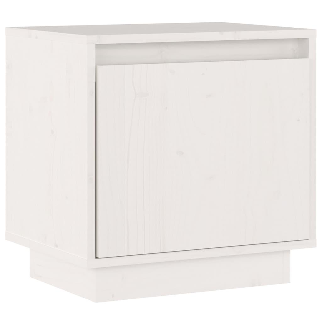 Bedside Cabinet White 40x30x40 cm Solid Wood Pine