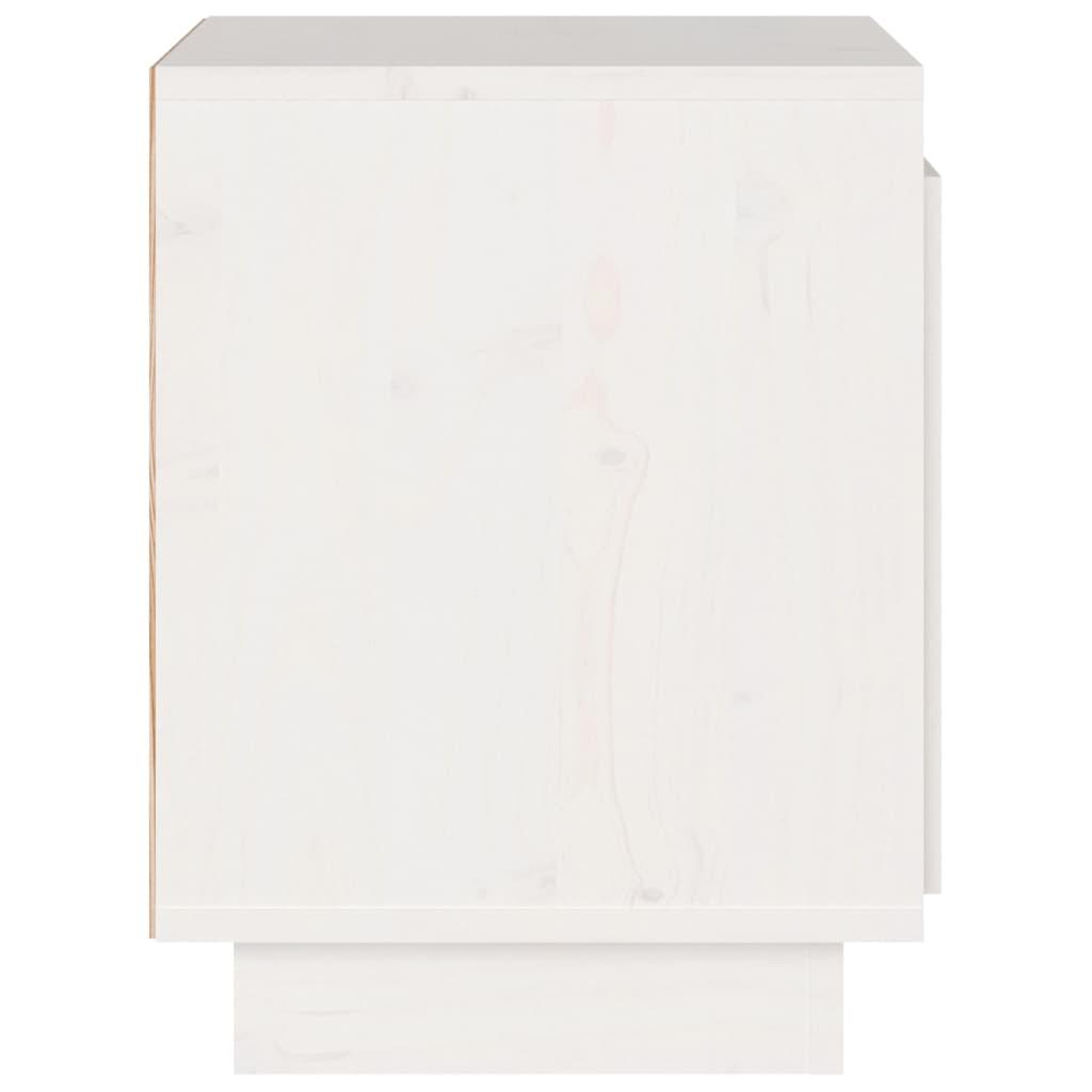 Bedside Cabinet White 40x30x40 cm Solid Wood Pine