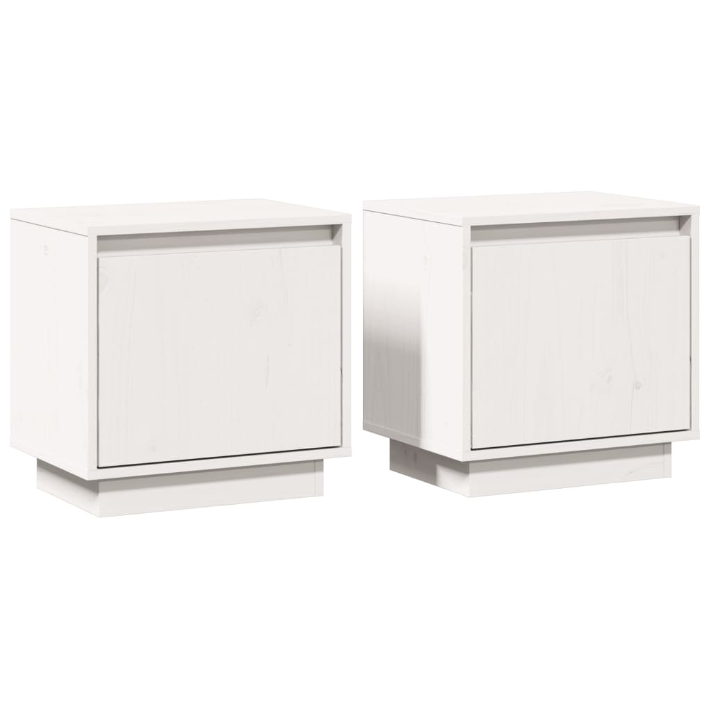 Bedside Cabinets 2 pcs White 40x30x40 cm Solid Wood Pine