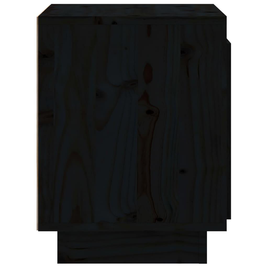 Bedside Cabinets 2 pcs Black 40x30x40 cm Solid Wood Pine