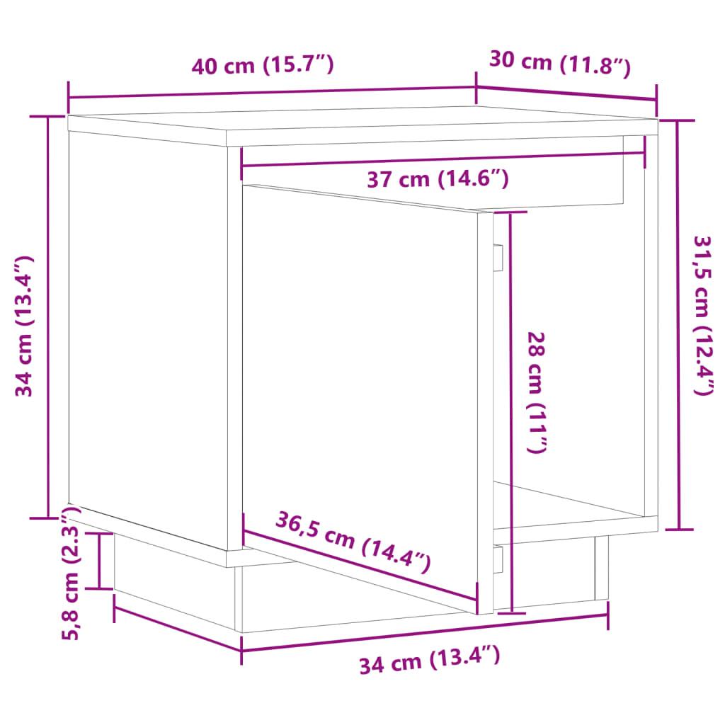 Bedside Cabinets 2 pcs Black 40x30x40 cm Solid Wood Pine