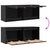 Wall Cabinets 2 pcs Black 45x30x35 cm Solid Wood Pine