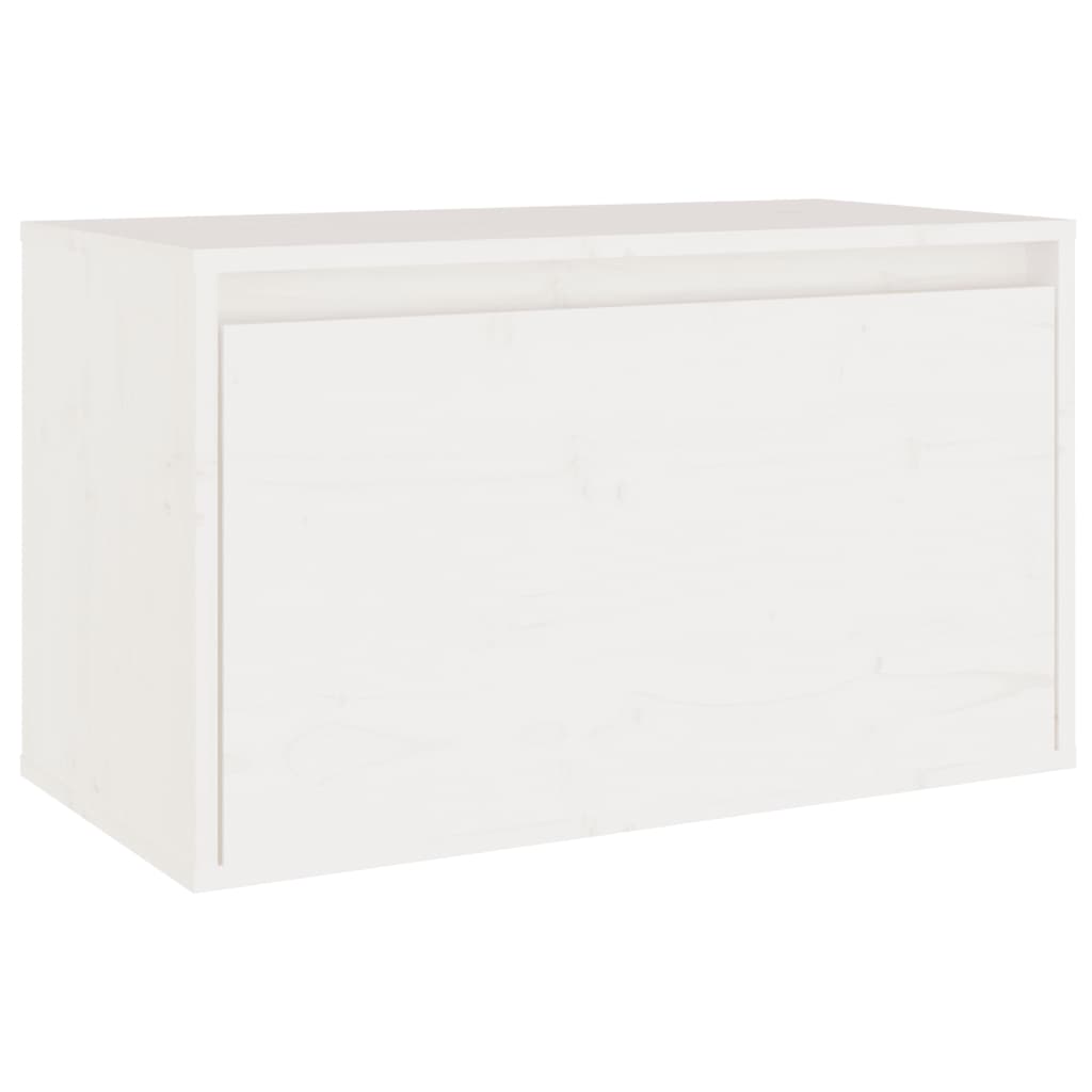 Wall Cabinet White 60x30x35 cm Solid Wood Pine