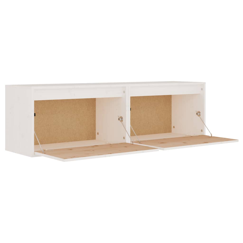 Wall Cabinets 2 pcs White 60x30x35 cm Solid Wood Pine