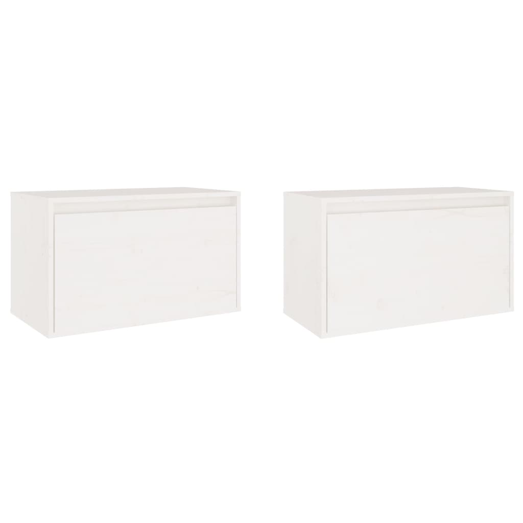 Wall Cabinets 2 pcs White 60x30x35 cm Solid Wood Pine