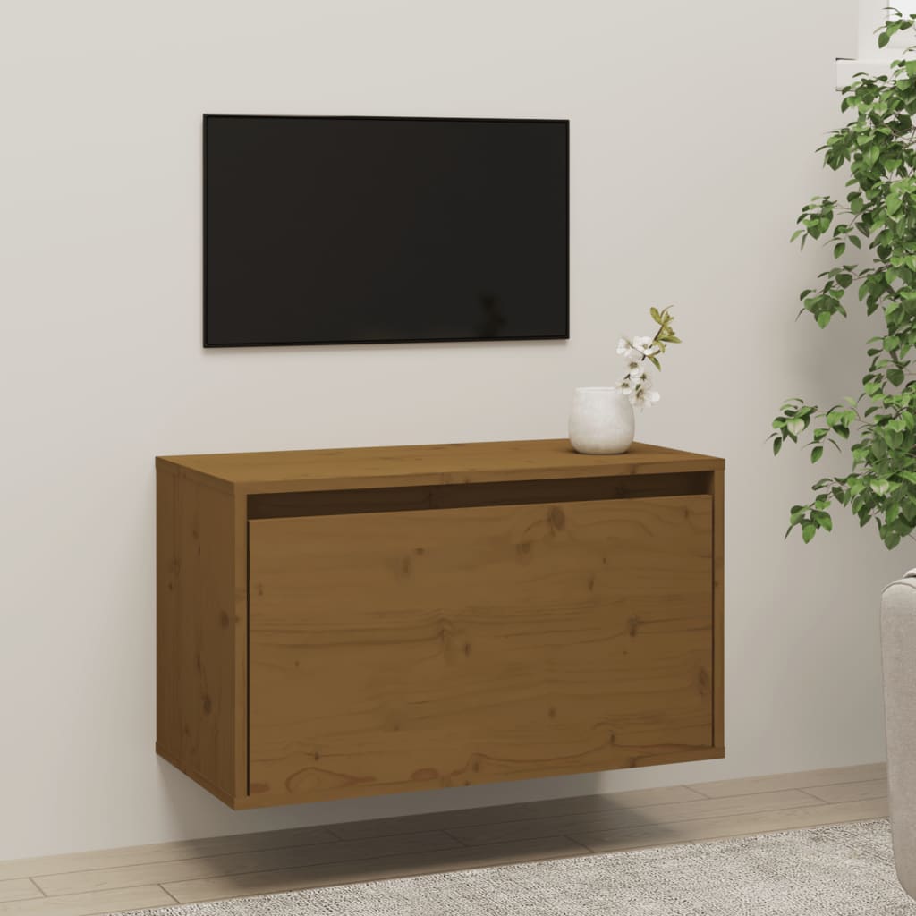 Wall Cabinet Honey Brown 60x30x35 cm Solid Wood Pine