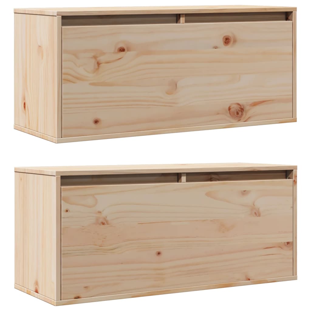 Wall Cabinets 2 pcs 80x30x35 cm Solid Wood Pine