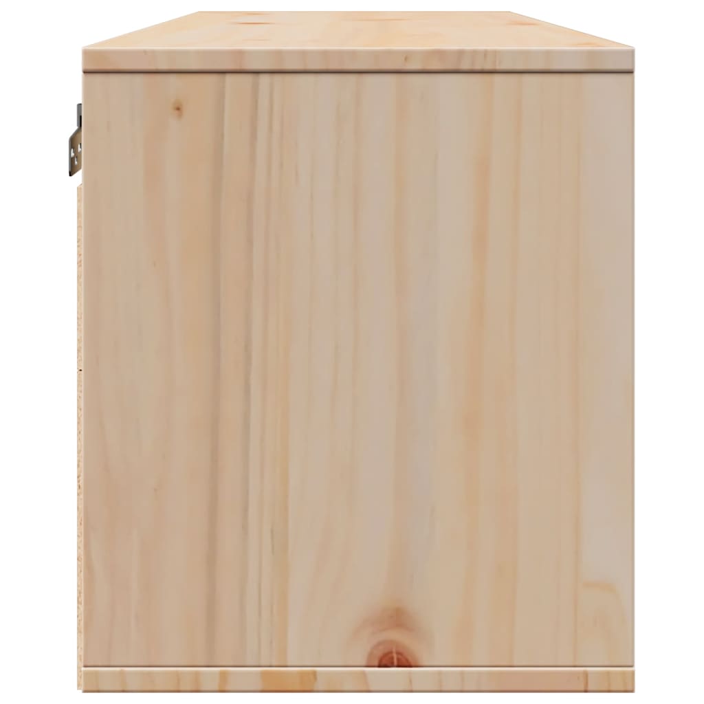 Wall Cabinet 100x30x35 cm Solid Wood Pine