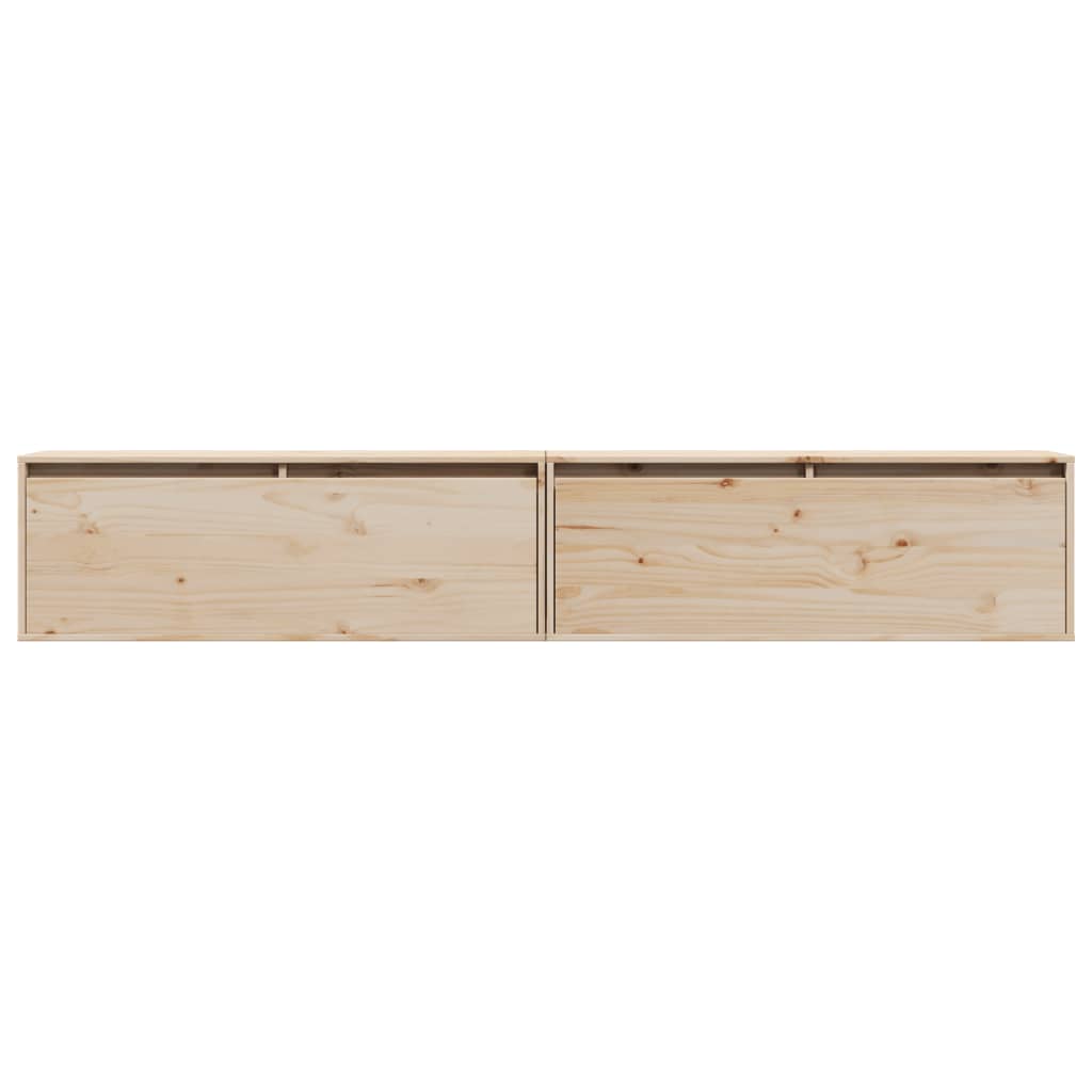 Wall Cabinets 2pcs 100x30x35 cm Solid Wood Pine