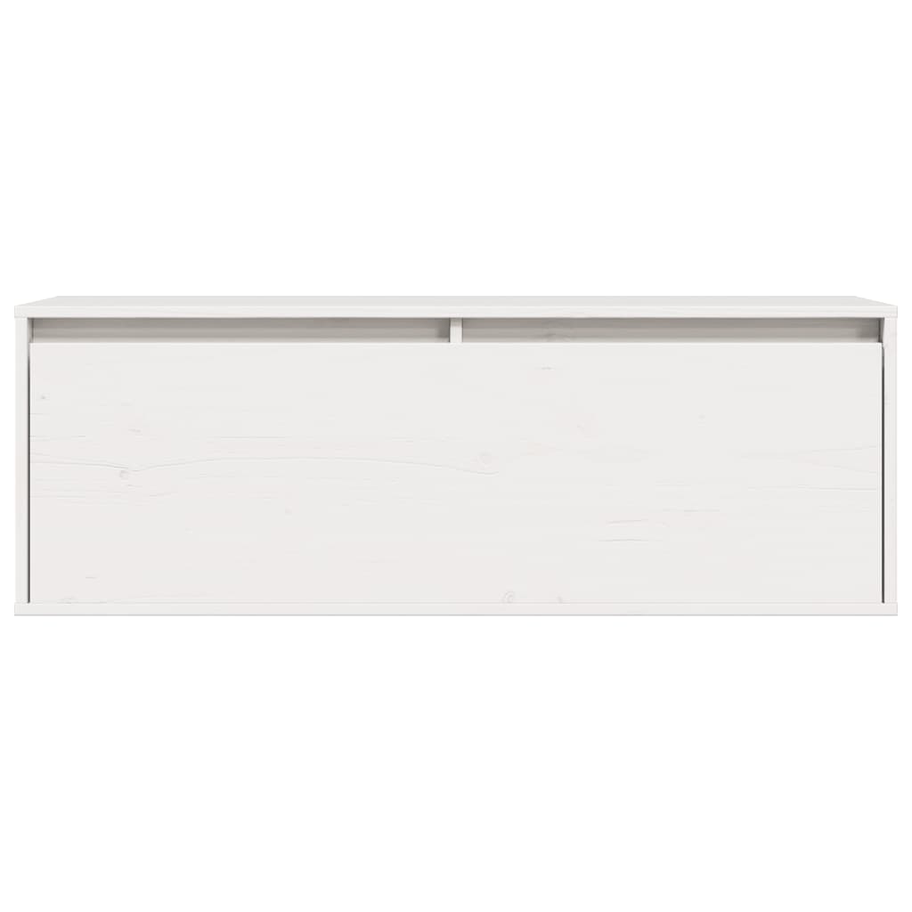 Wall Cabinet White 100x30x35 cm Solid Wood Pine