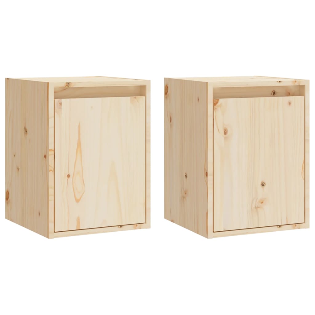 Wall Cabinets 2pcs 30x30x40 cm Solid Wood Pine