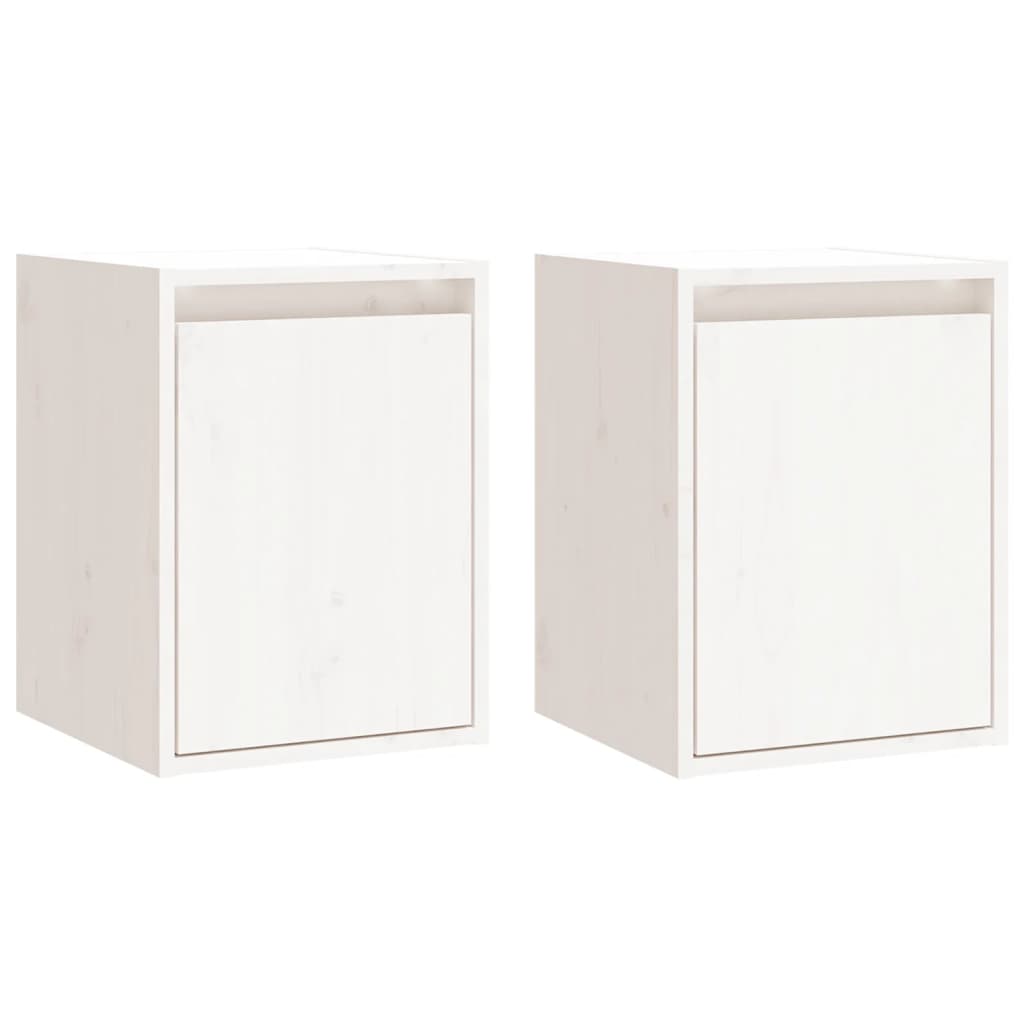 Wall Cabinets 2pcs White 30x30x40 cm Solid Wood Pine