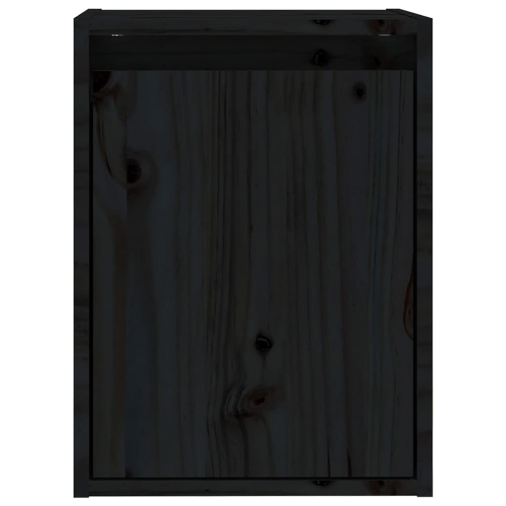 Wall Cabinets 2pcs Black 30x30x40 cm Solid Wood Pine