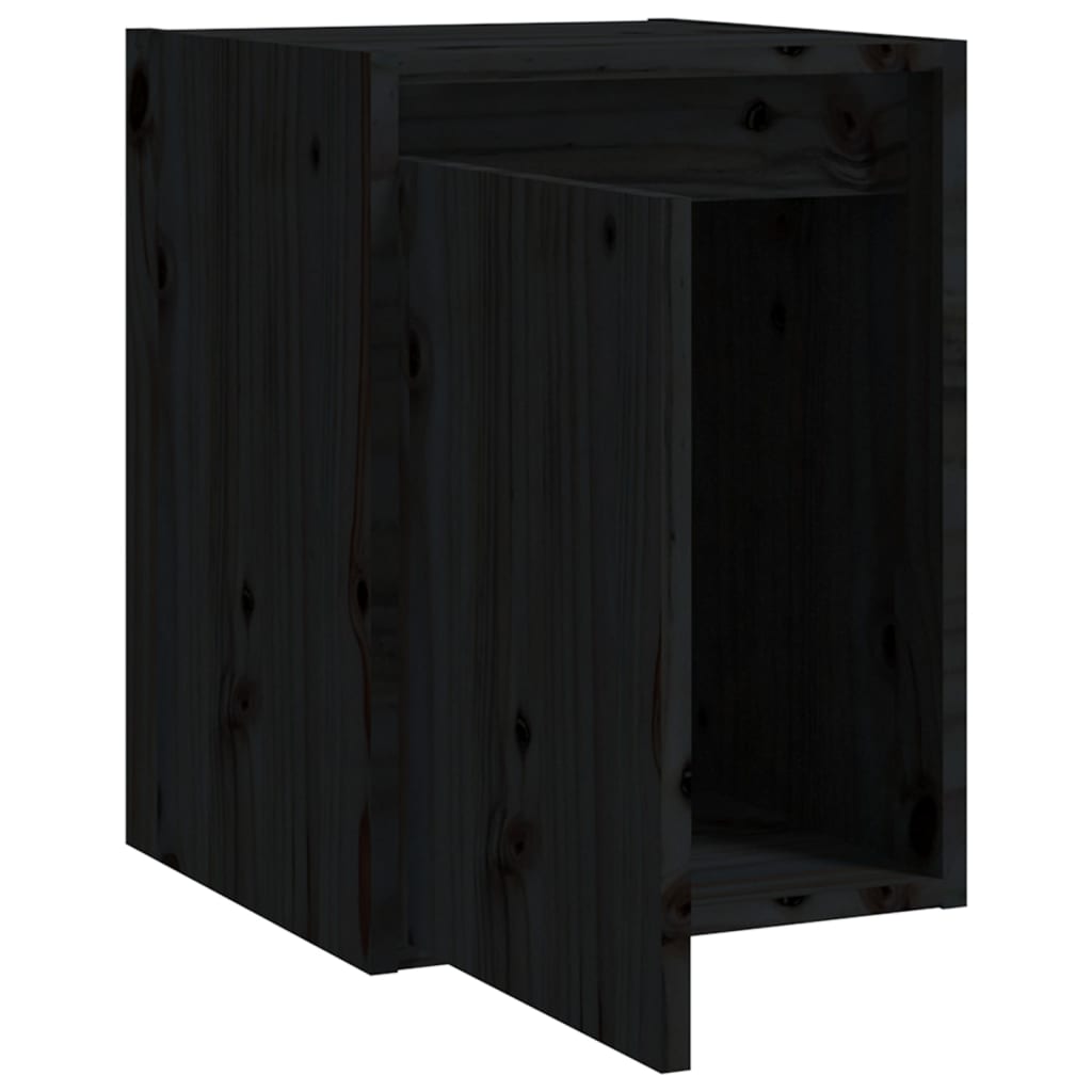 Wall Cabinets 2pcs Black 30x30x40 cm Solid Wood Pine