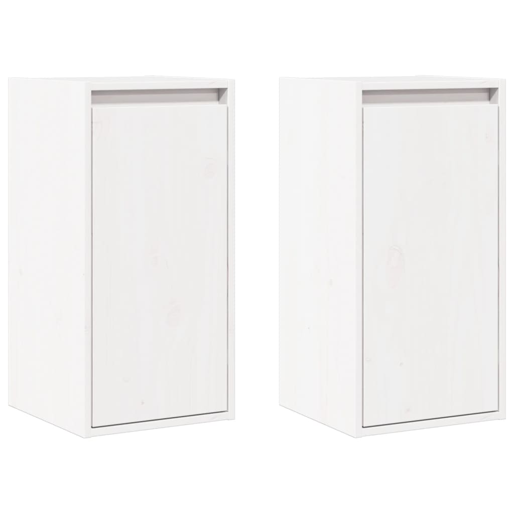 Wall Cabinets 2 pcs White 30x30x60 cm Solid Wood Pine