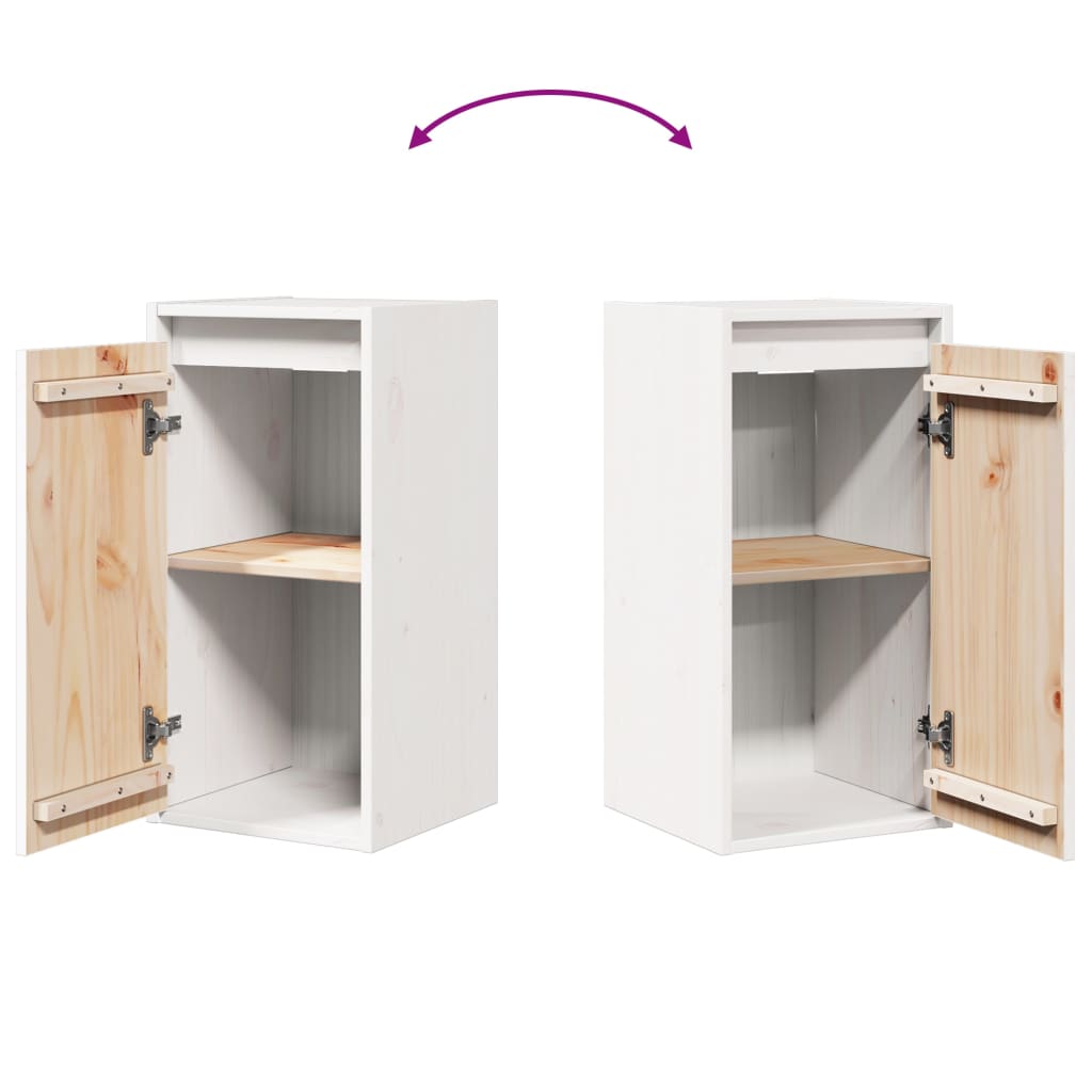 Wall Cabinets 2 pcs White 30x30x60 cm Solid Wood Pine