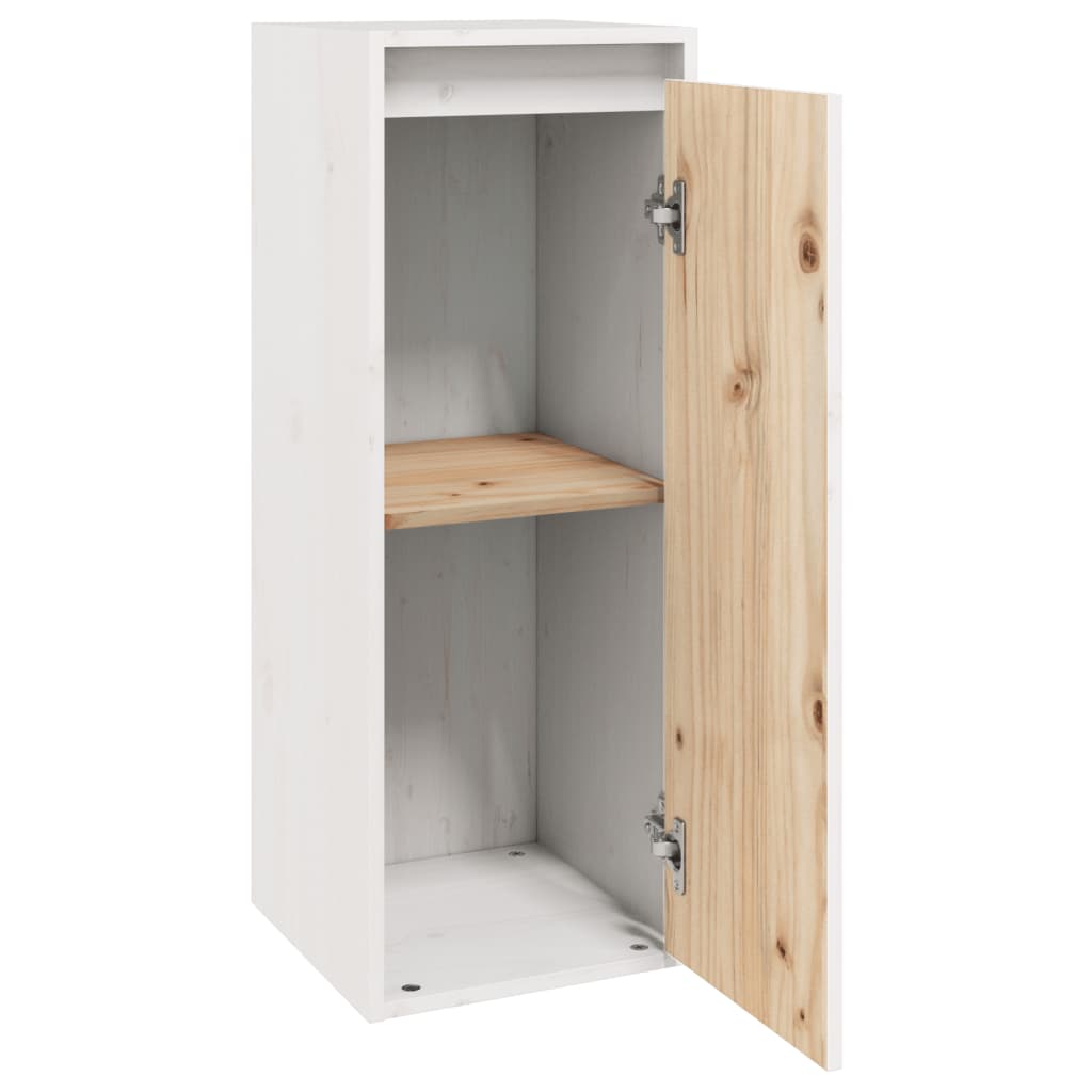 Wall Cabinet White 30x30x80 cm Solid Wood Pine