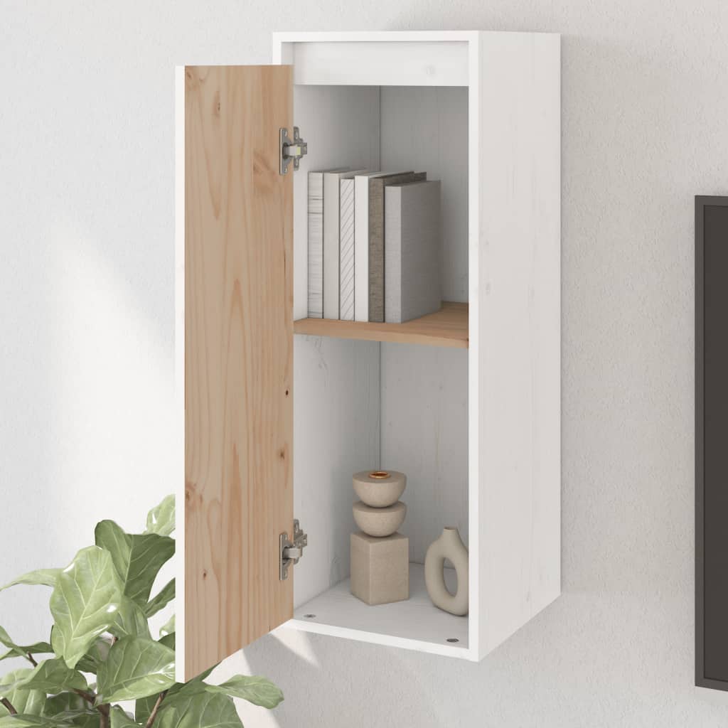 Wall Cabinets 2 pcs White 30x30x80 cm Solid Wood Pine