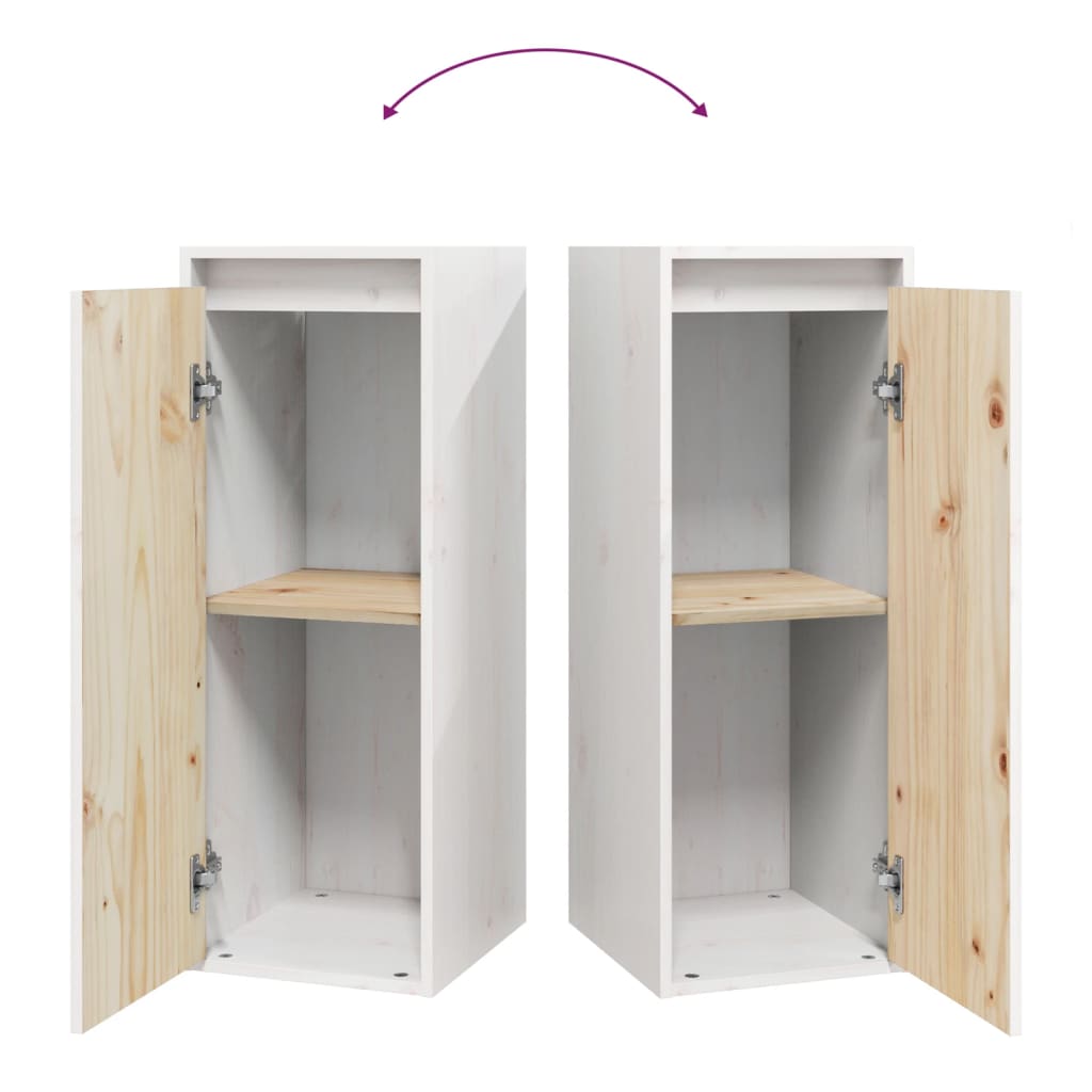 Wall Cabinets 2 pcs White 30x30x80 cm Solid Wood Pine