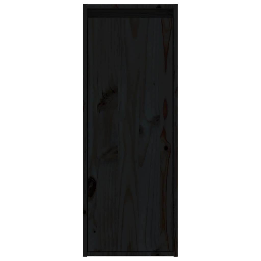 Wall Cabinets 2 pcs Black 30x30x80 cm Solid Wood Pine