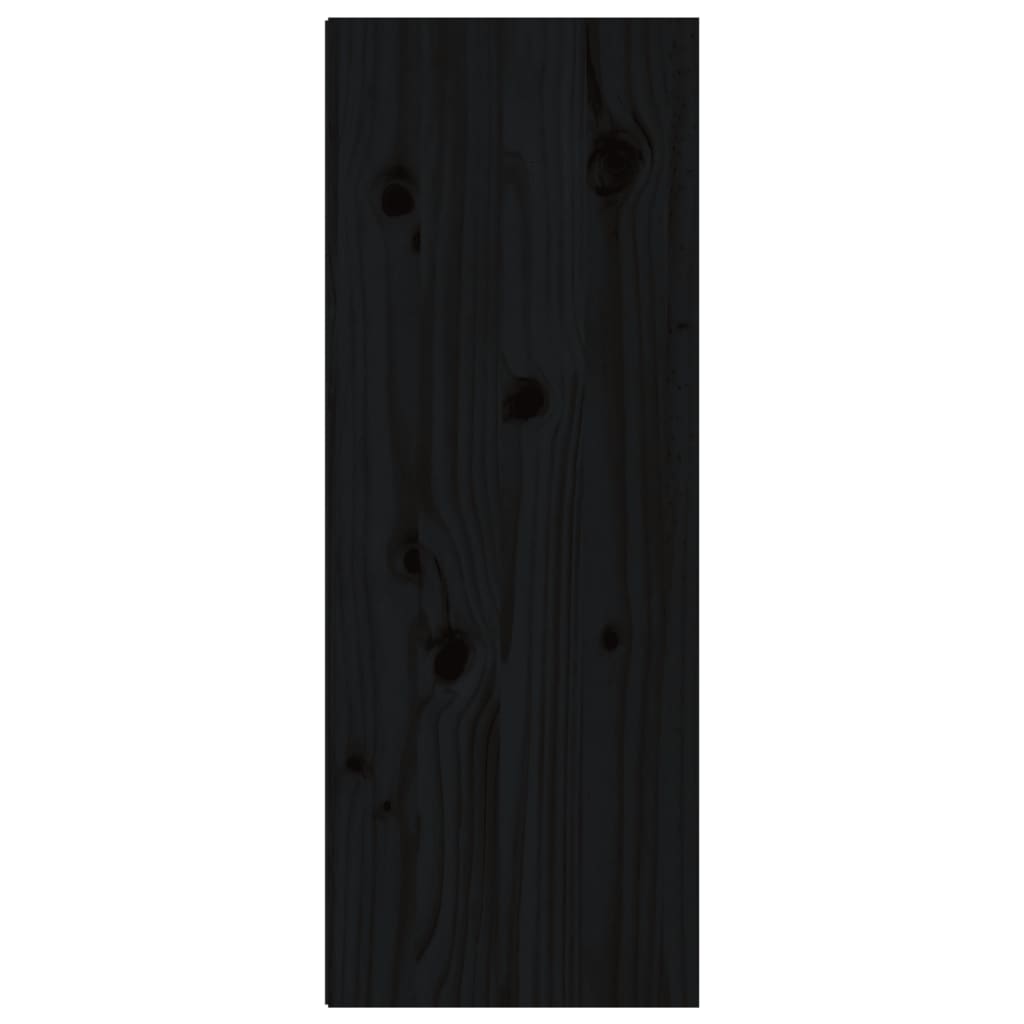 Wall Cabinets 2 pcs Black 30x30x80 cm Solid Wood Pine