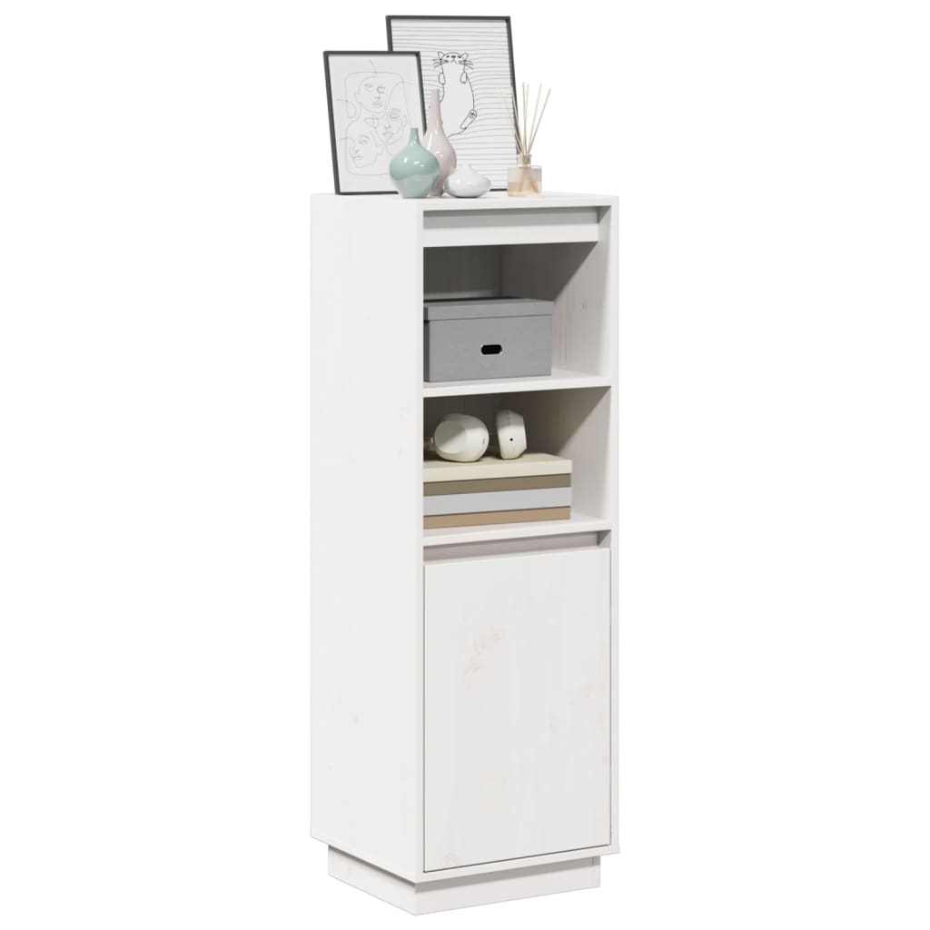 Highboard White 37x34x110 cm Solid Wood Pine