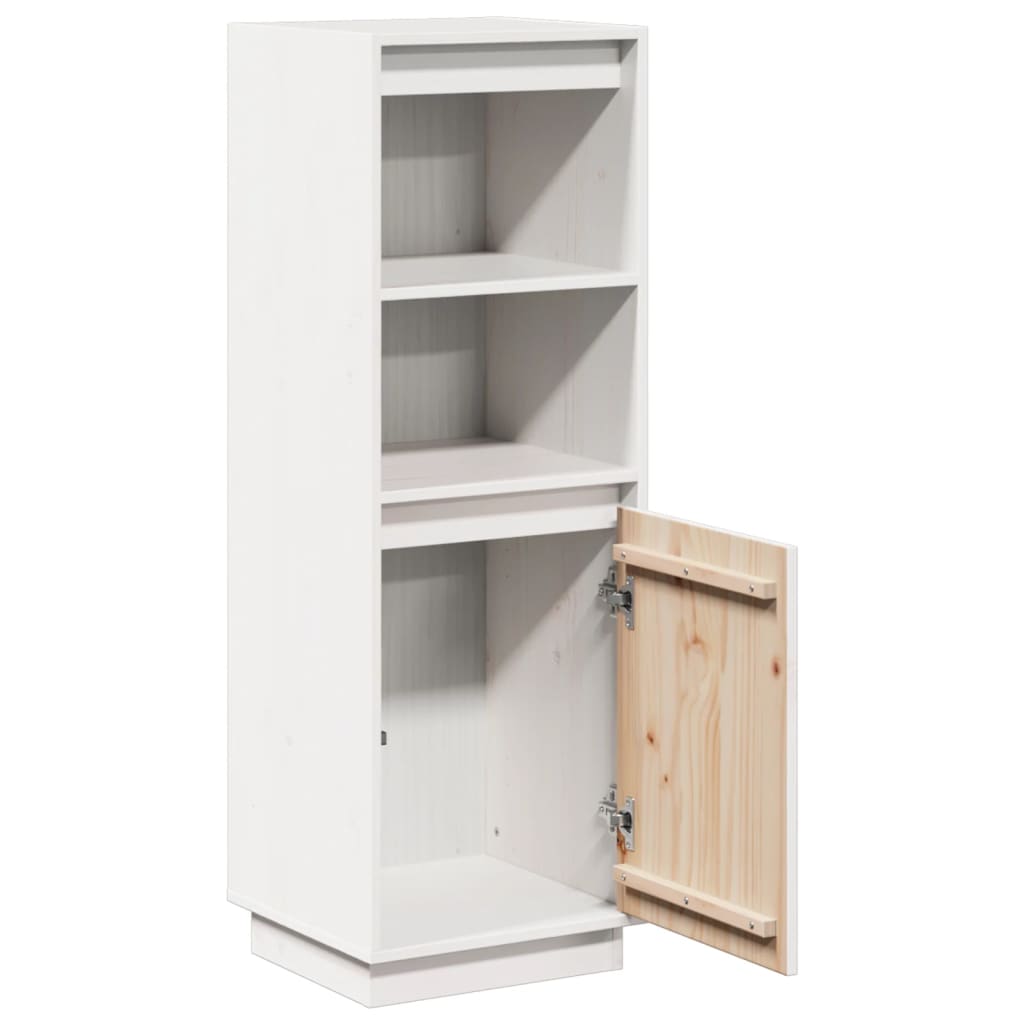 Highboard White 37x34x110 cm Solid Wood Pine