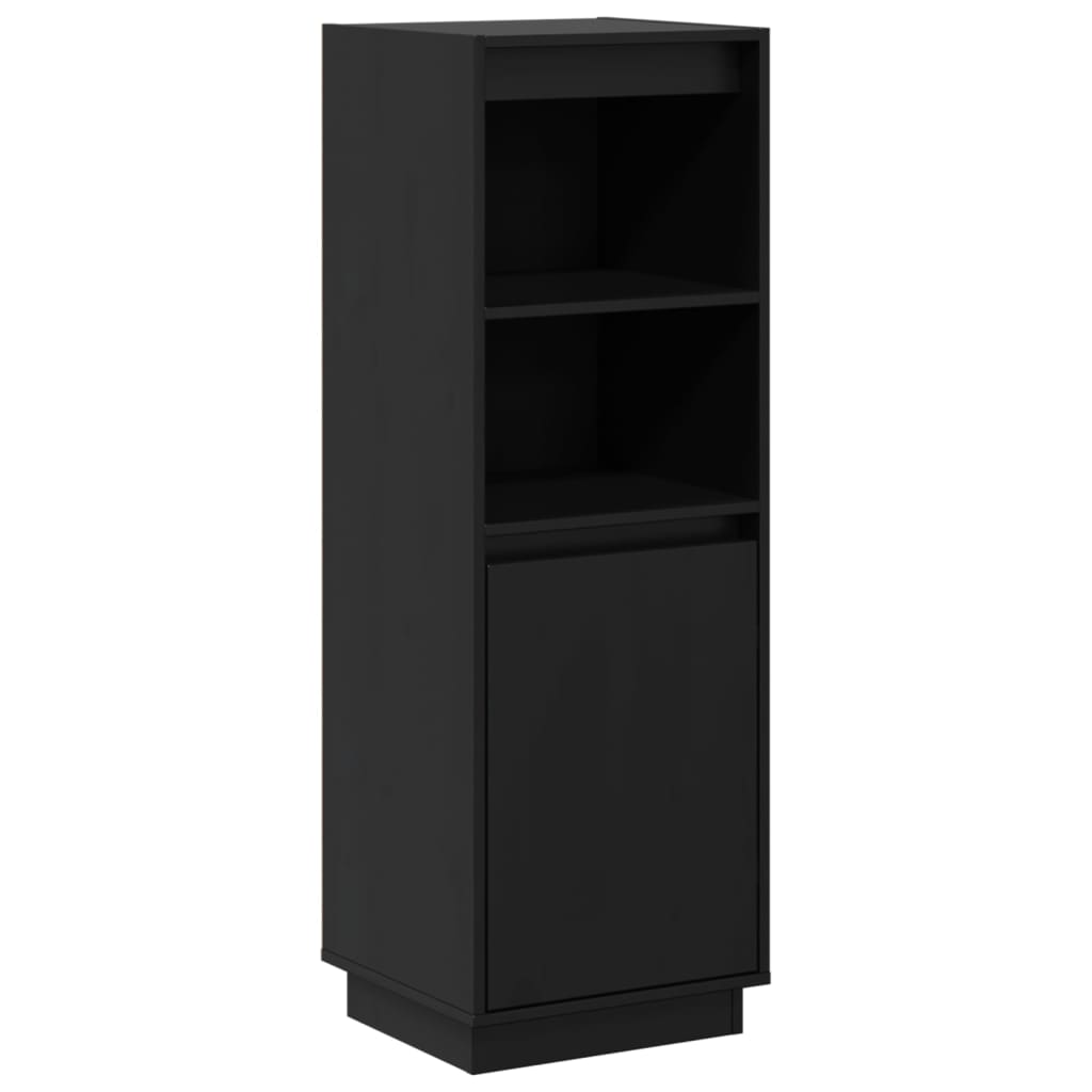 Highboard Black 37x34x110 cm Solid Wood Pine